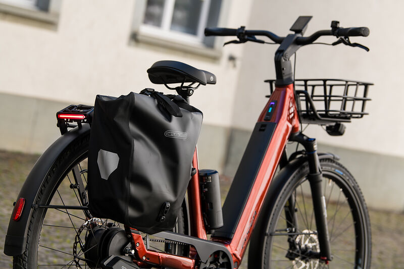 Flyer met Ortlieb tas